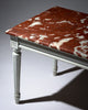 Louis XVI Style Coffee Table with Rouge Royal Marble Top