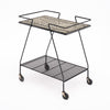 French Mid-Century Modern Tiled Bar Cart