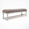 French Painted Upholstered Bench, Early 20th Century