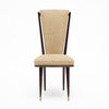 Set of Four Mid-Century Modern Dining Chairs with Brass Sabots