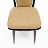 Set of Four Mid-Century Modern Dining Chairs with Brass Sabots