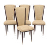 Set of Four Mid-Century Modern Dining Chairs with Brass Sabots