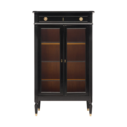 Petite French Louis XVI Style Ebonized Mahogany Vitrine