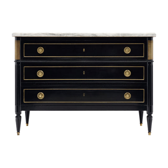 Louis XVI-Style Ebonized Secrétaire Commode
