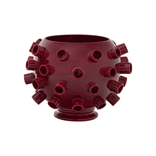 Italian Burgundy Ceramic Vase