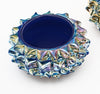 Textured Venetian Glass "Rostrate" Bowl in Blue, Murano, Italy - In Stock