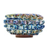 Textured Venetian Glass "Rostrate" Bowl in Blue, Murano, Italy - In Stock