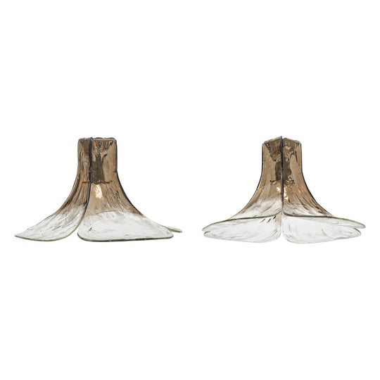 Pair of Mazzega Murano Glass Chandeliers