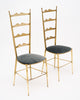 Pair of Brass Chiavari Side Chairs