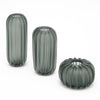 Murano Glass Gray Vase Trio
