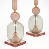 Murano Glass Modernist Pink Table Lamps