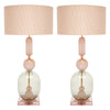 Murano Glass Modernist Pink Table Lamps