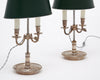 Pair of Antique French Silver Bouillotte Lamps