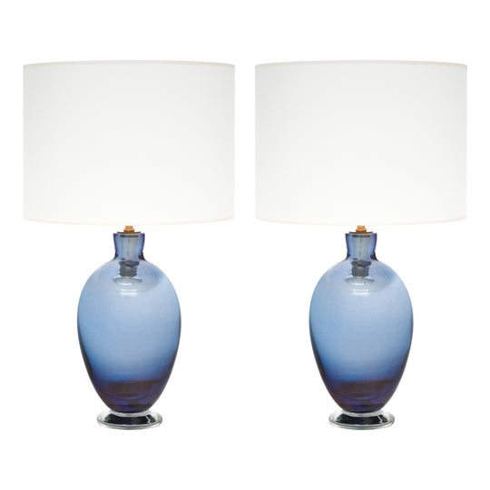 Murano Glass Blue and Avventurina Lamps