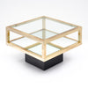 Modernist Brass and Glass Side Tables