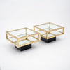 Modernist Brass and Glass Side Tables