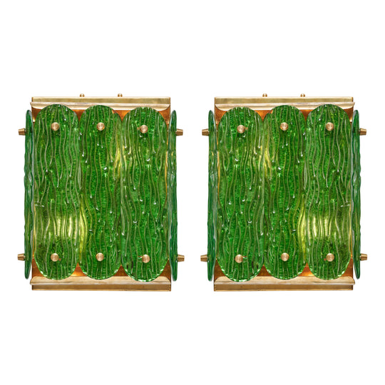 Murano Glass Emerald Green Sconces