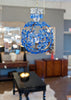 French Antique Sapphire Blue Crystal Chandelier