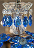 French Antique Sapphire Blue Crystal Chandelier