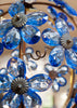 French Antique Sapphire Blue Crystal Chandelier