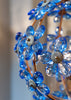 French Antique Sapphire Blue Crystal Chandelier