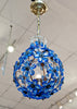 French Antique Sapphire Blue Crystal Chandelier