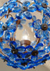 French Antique Sapphire Blue Crystal Chandelier