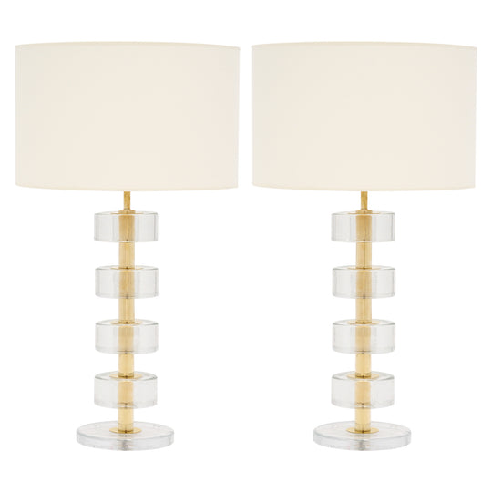 Murano Glass and Brass Modern Lamps