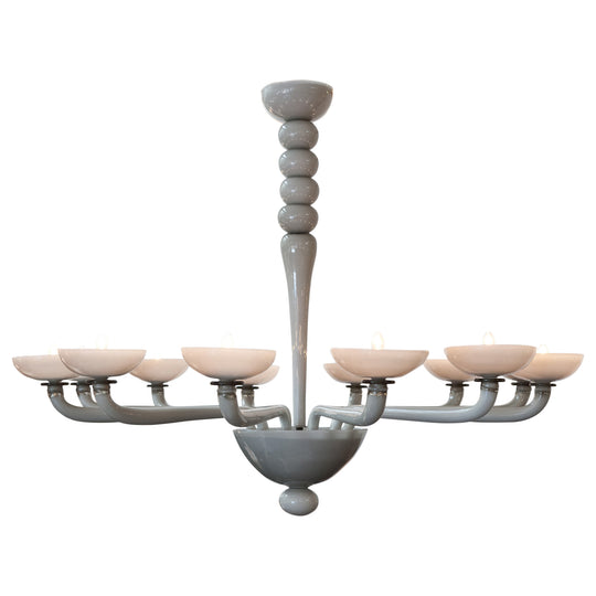Venetian Glass Chandelier, Murano, Italy, Gray