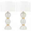 Pair of Murano Pulegoso Glass Lamps by Toso