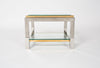 French Set of Chrome and Brass Side Tables