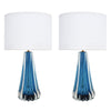 Murano Glass Mirrored Aqua Lamps