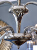 Modernist Murano Glass Pewter Chandelier