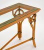 French Polychrome Wicker Console Table
