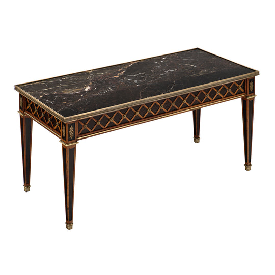 French Louis XVI Style Marble Topped Coffee Table
