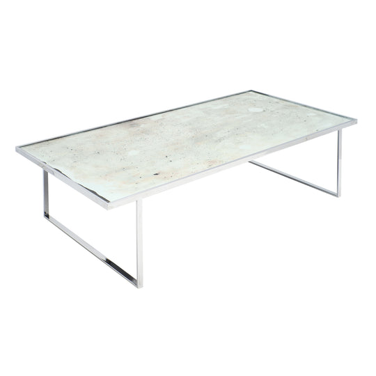 French Vintage Chrome and Glass Coffee Table