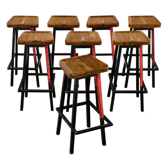 Set of 4 French Industrial Bar Stools