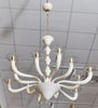 Clear and Ivory Murano Glass Chandelier