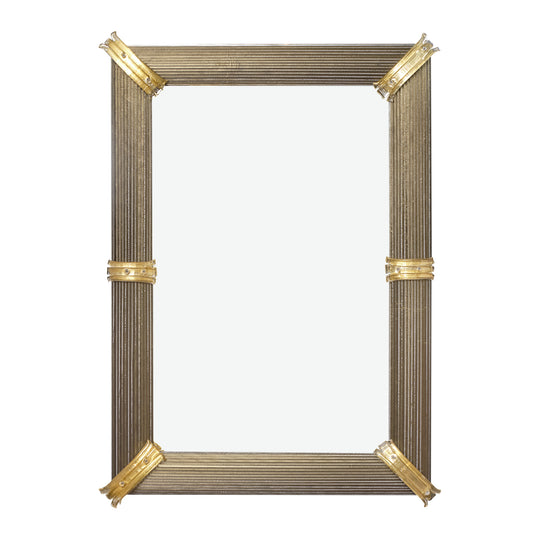 Murano Glass Gray and Gold Rigadin Mirror