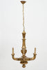 French Antique Gold Leafed Wood Chandelier