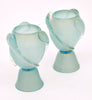 Murano Glass Light Blue Urn Lamps
