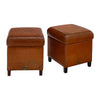 Pair of Vintage “Colonial Caffe” Leather Stools