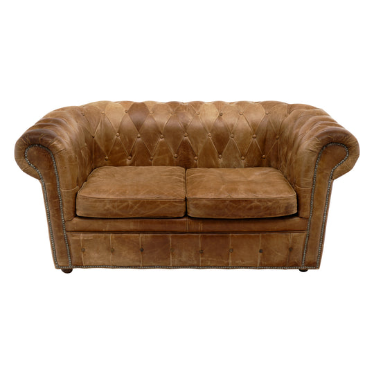 Vintage French Leather Chesterfield