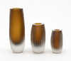 Murano Glass Tobacco Trio Of Vases In The Manner Of Tobia Scarpa