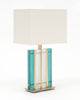 Pair of Murano Glass Turquoise “Tormalina” Lamps