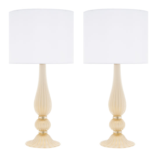 Murano “Incamiciato” Gold Glass Table Lamps