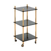 Vintage Brass Side Table on Casters ON HOLD