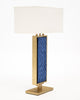 Blue Hued Murano Glass and Brass Table Lamps