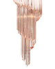 Pink Murano Glass Venini “Triedri” Spiral Chandelier