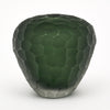 Murano Hunter Green Glass Hammered Vase